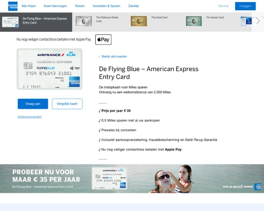 De Flying Blue – American Express Entry Card Logo